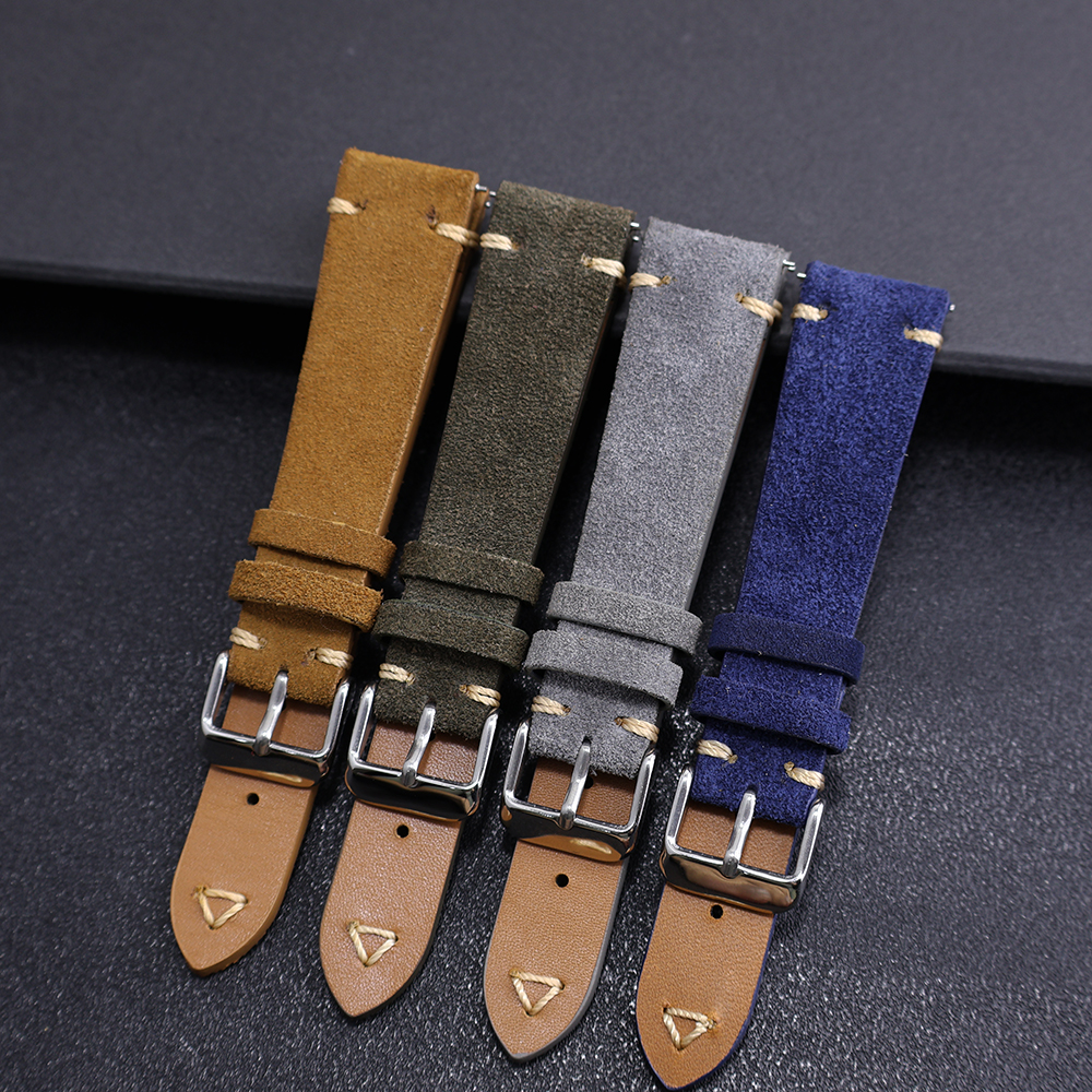 Suede Strap Watch - Suede Leather Watch Strap 20mm 22mm