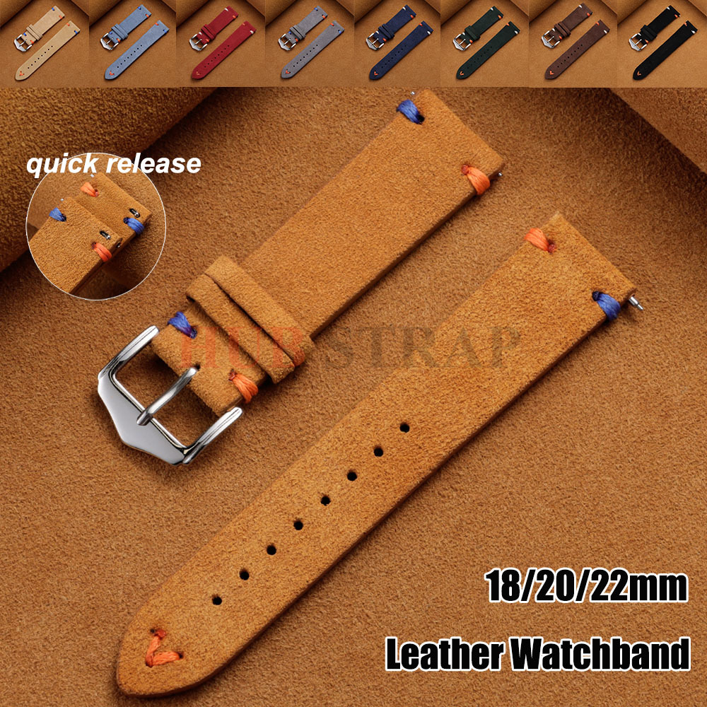 Suede Strap Watch - 18mm 20mm 22mm Suede Leather Strap
