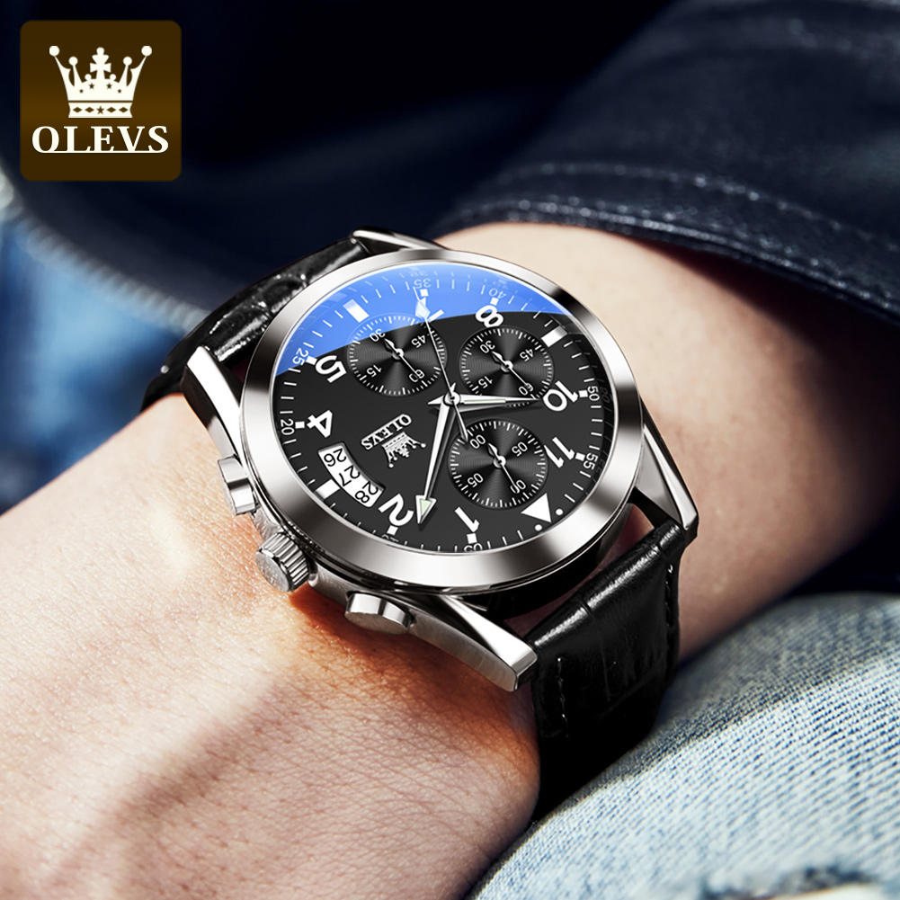 OLEVS Quartz Watch for Men Ori - Leather Watch Band Men のレビューと価格
