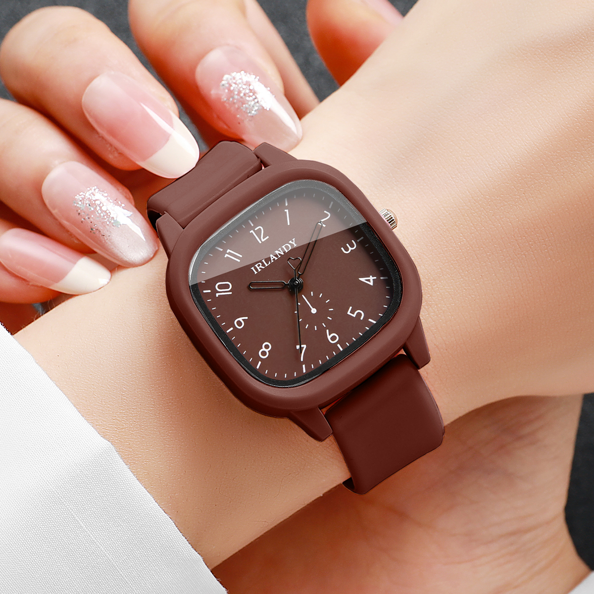 2PCS/Set Fashion Square Arabic - Silicone Band Women のレビューと価格