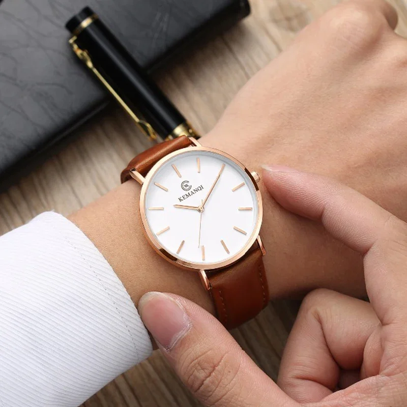 Fashion Ultra Thin Men's Quart - Leather Watch Band Men のレビューと価格