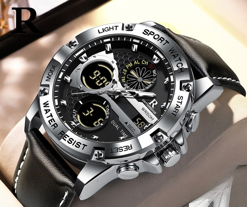 Fashion Men’s Big Face Quartz  - Leather Watch Band Men のレビューと価格
