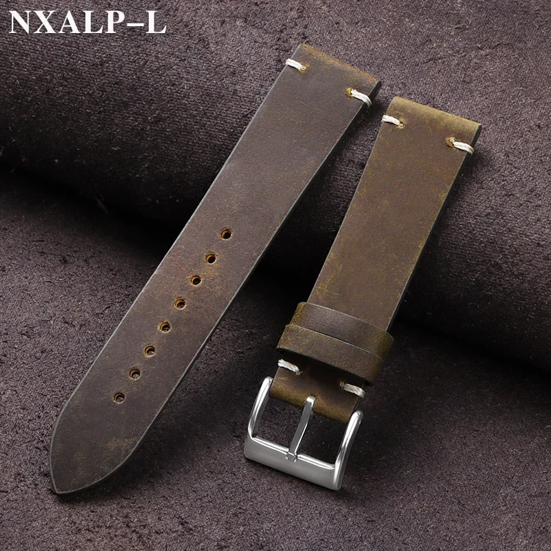 Vintage Oil Wax Leather Watch  - Nato Strap Nylon のレビューと価格