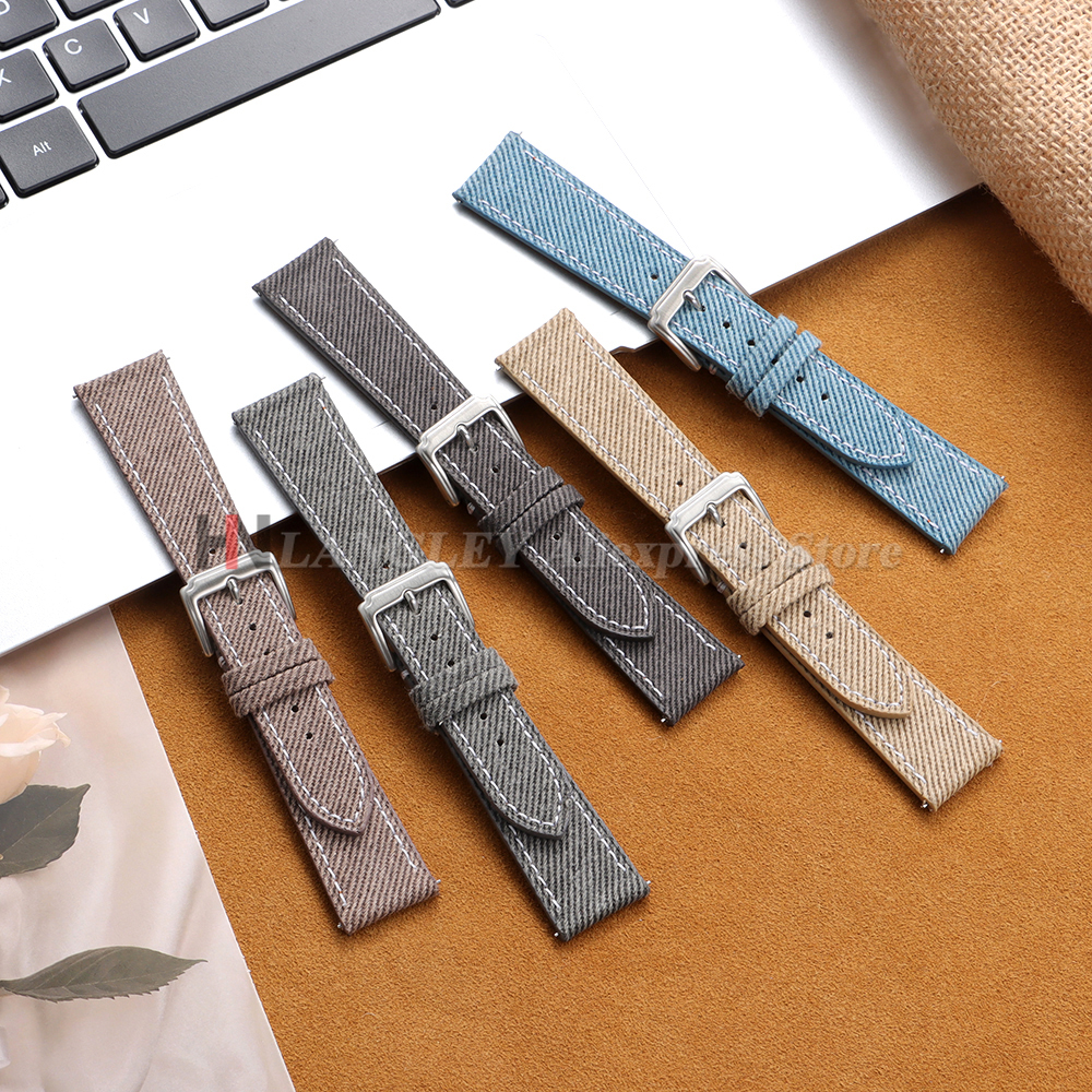 Denim Nylon Watch Strap Canvas - Leather Strap Quick Release のレビューと価格