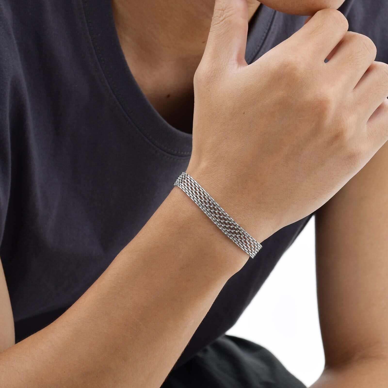 3/8mm Mesh Strap Chain Bracele - Mesh Strap Metal のレビューと価格