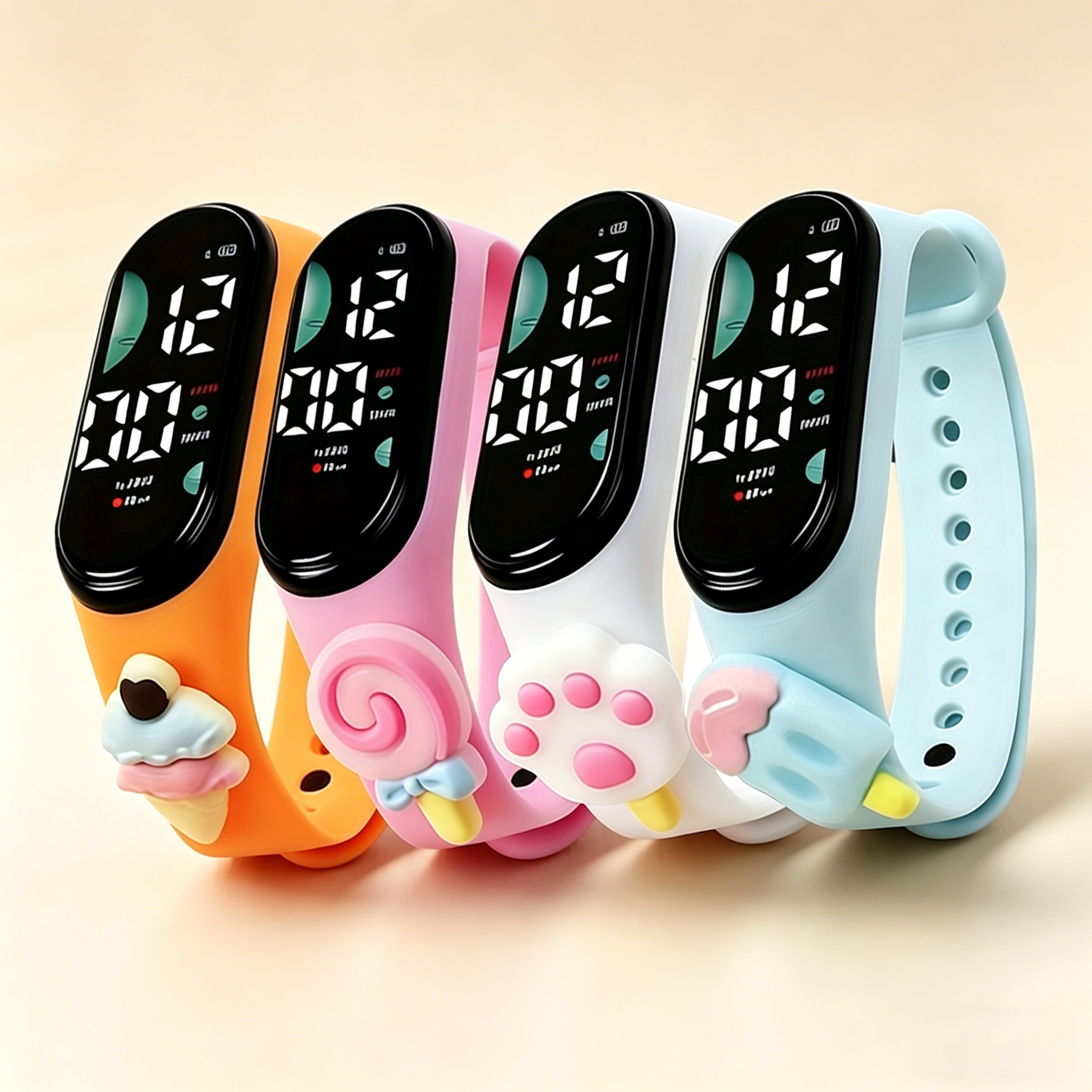 Cute 3D Cartoon Digital Watch  - Silicone Band Women のレビューと価格