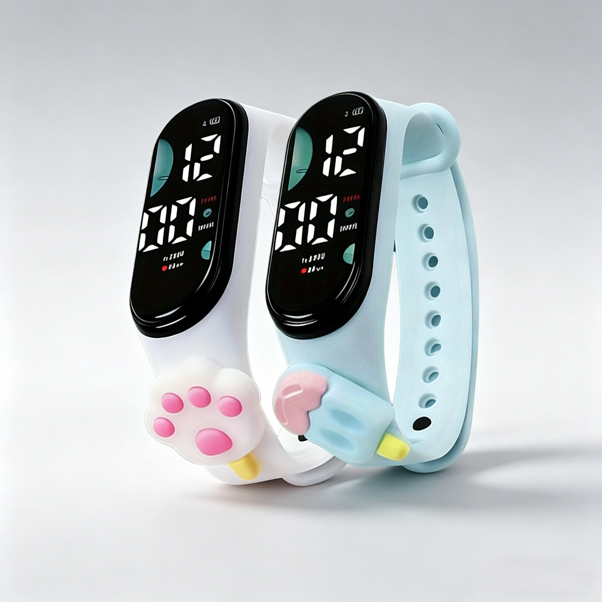 Cute 3D Cartoon Digital Watch  - Silicone Band Women のレビューと価格