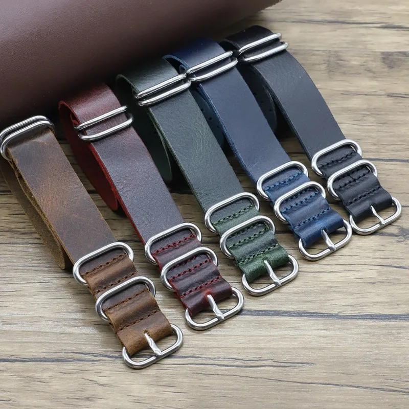 Vintage Genuine Leather Watch  - Nato Strap Nylon のレビューと価格