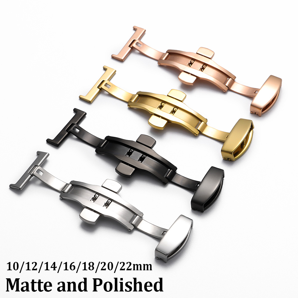 10/12/14/16/18/20/22mm Polishe - Butterfly Clasp Deployant のレビューと価格