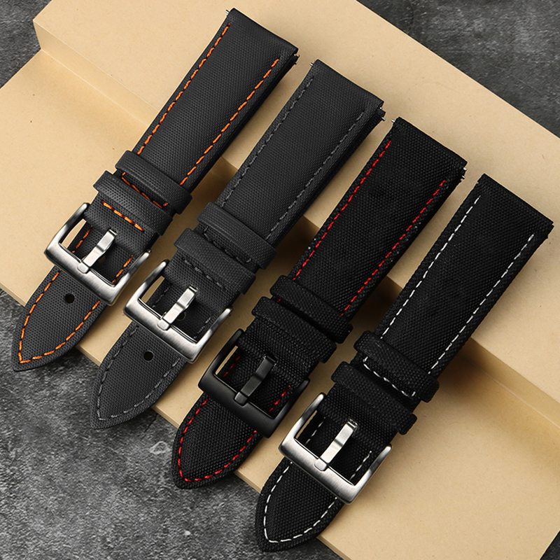 Canvas leather bottom watchban - Leather Strap Quick Release のレビューと価格