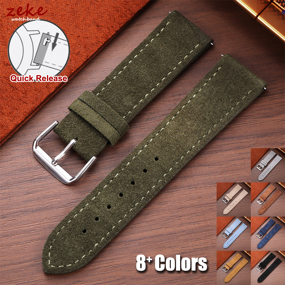 20mm Vintage Suede Cowhide Wat - Leather Strap Quick Release のレビューと価格