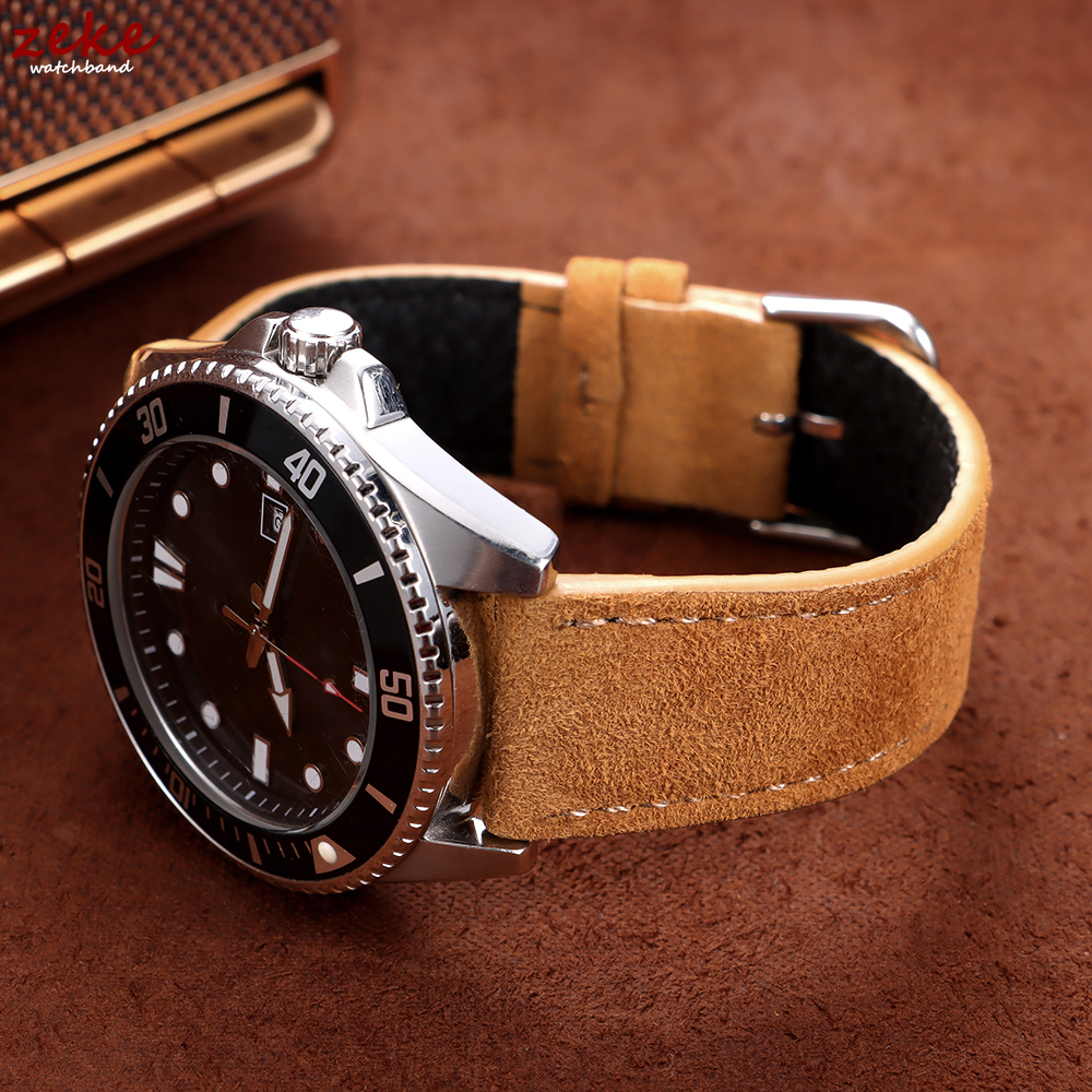 20mm Vintage Suede Cowhide Wat - Leather Strap Quick Release のレビューと価格