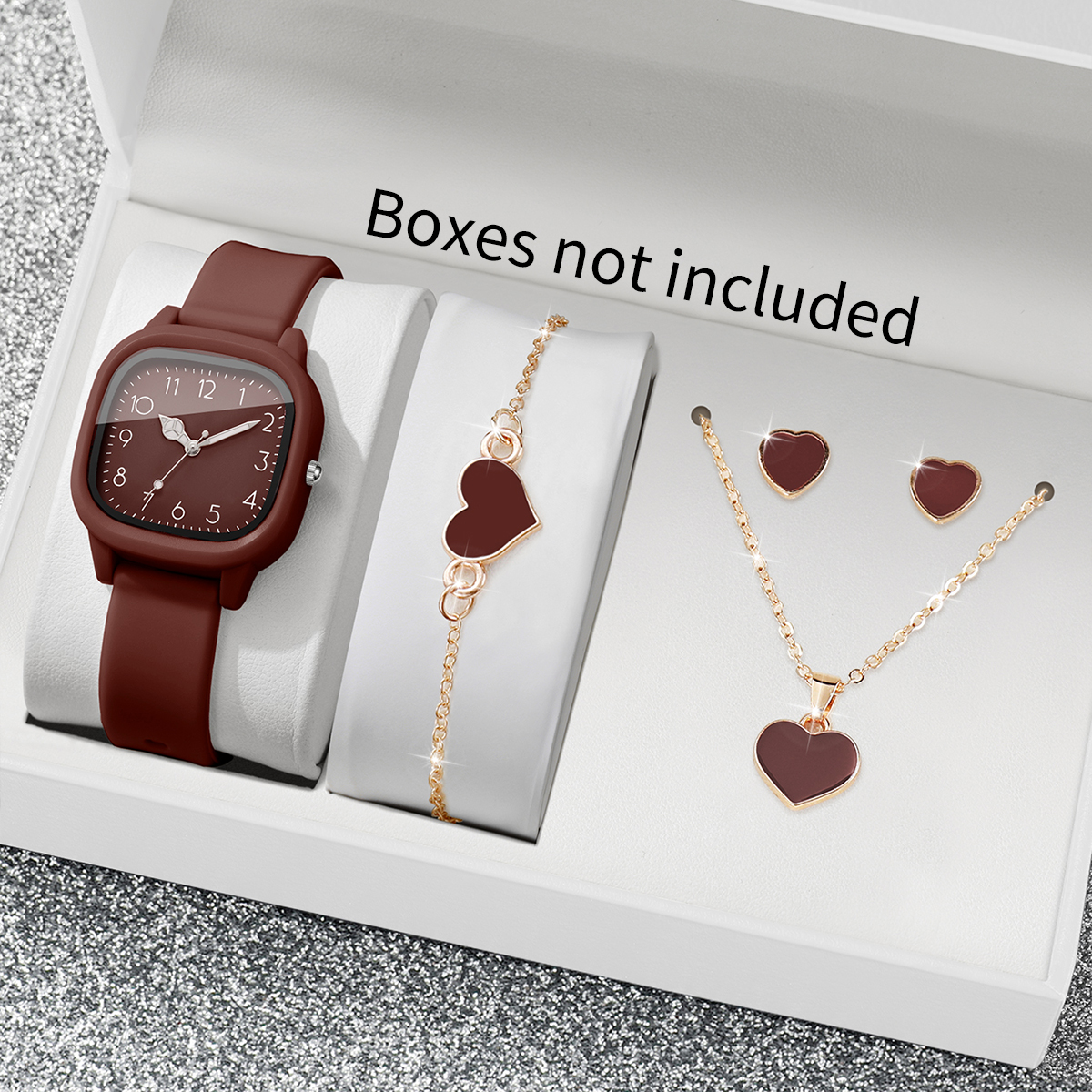 5PCS Fashion Women Watches Hea - Silicone Band Women のレビューと価格