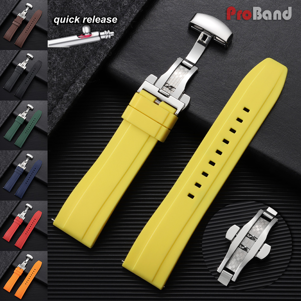 Silicone Straps 18mm 20mm 22mm - Leather Strap Quick Release のレビューと価格